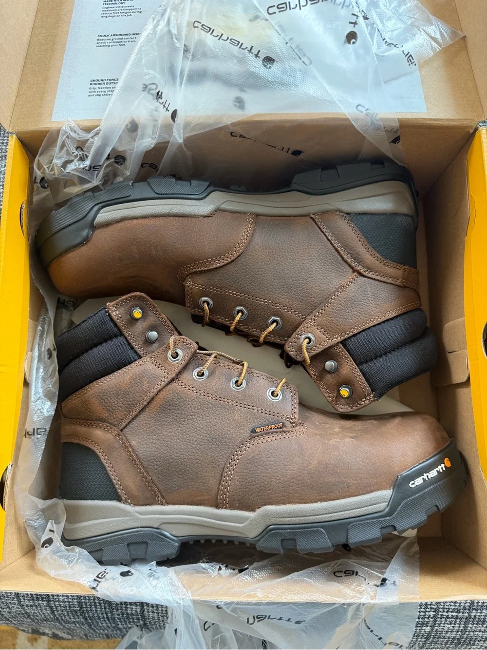 Carhartt Brown and Black Ground Force 6-Inch Waterproof Work Boot